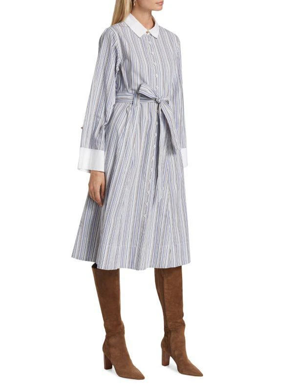 Derek Lam Alana Striped Cotton Long-Sleeve Shirtdress 3