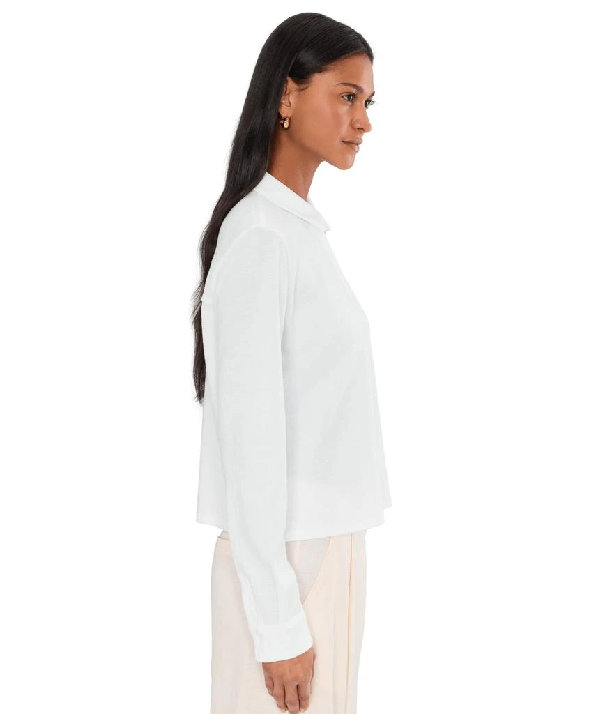 Eileen Fisher Cross Hatch Stretch Jersey Classic Collar Shirt 3