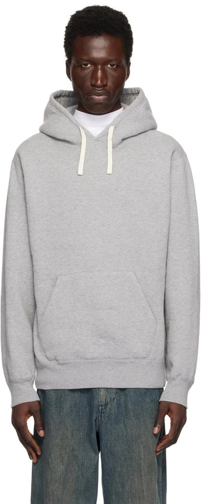 BEAMS PLUS Gray Sweat Pullover Raised Back Hoodie 1