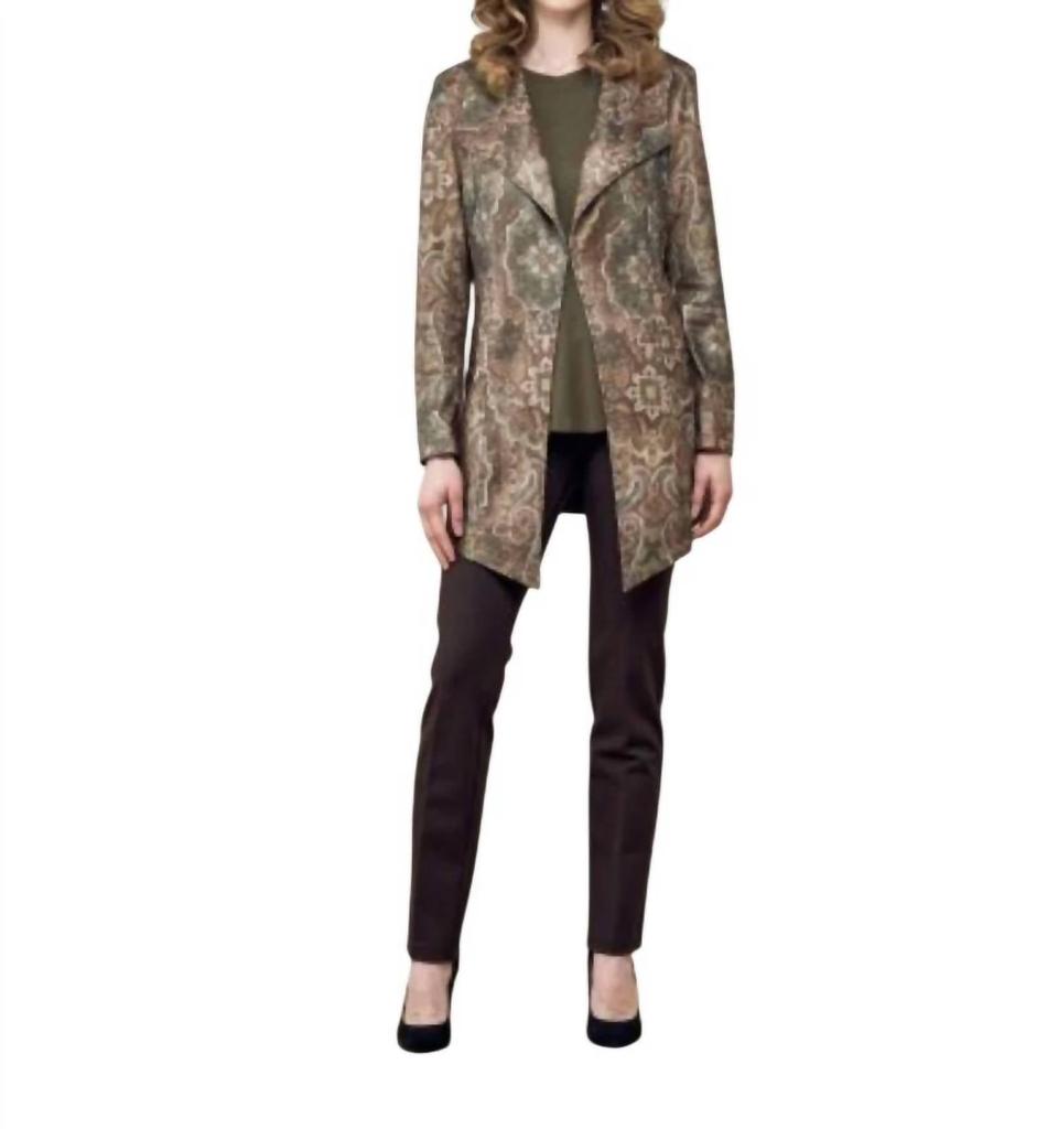 Insight Editions Insight - Print Metallic Long Faux Suede Jacket