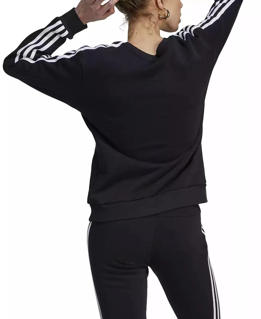 Adidas Women's 3-Stripe Cotton Fleece Crewneck Sweatshirt 2