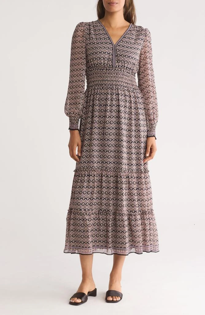Max Studio Floral Long Sleeve Maxi Dress 1