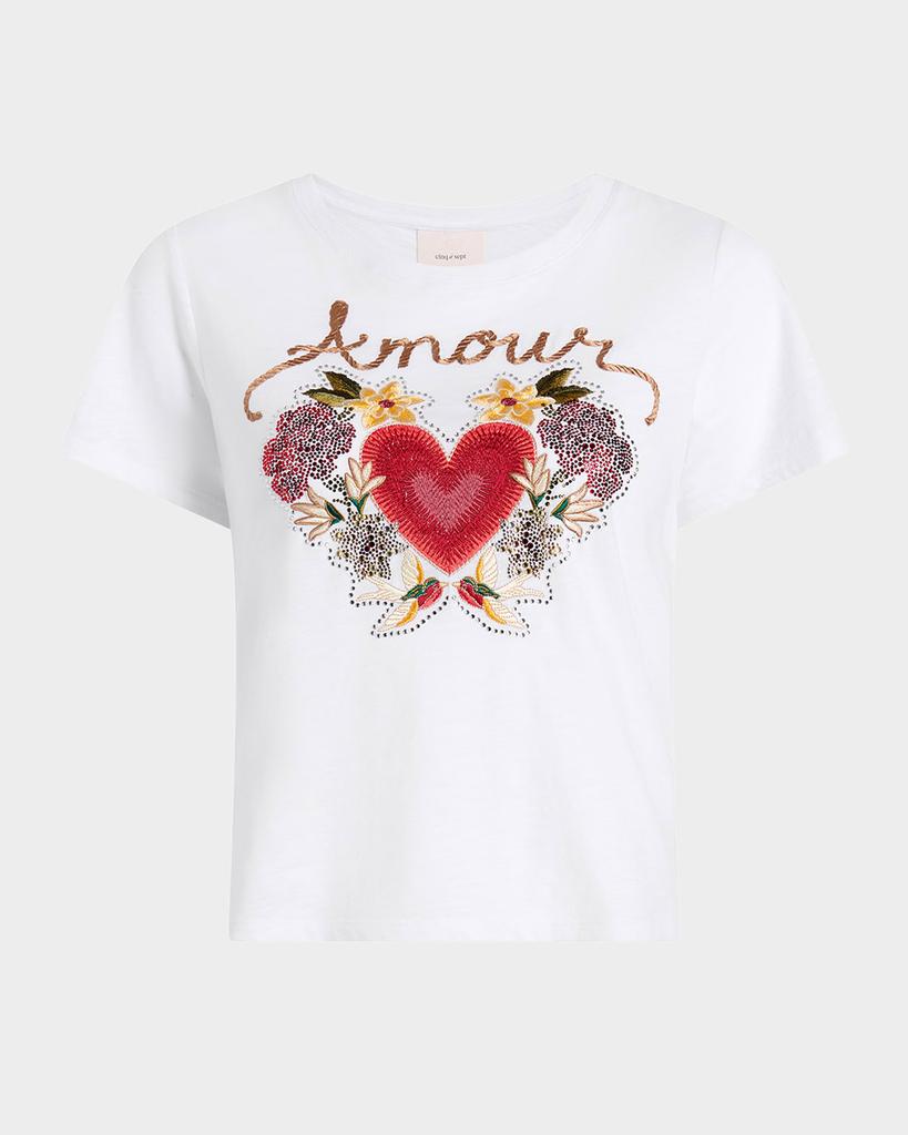 Cinq a Sept Western Amour Shrunken Crewneck Tee