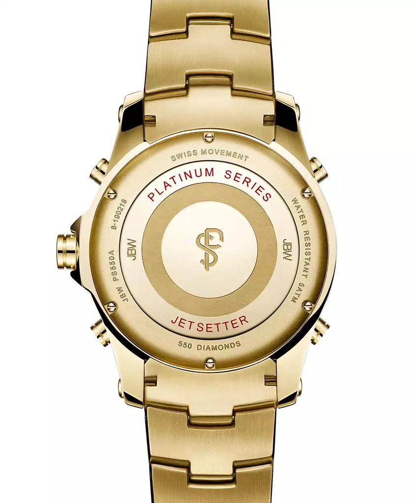 Jbw Men's Jet Setter Platinum Series Diamond (3 ct. t.w.) 18K Gold-Plated Stainless Steel Watch, 50Mm 5