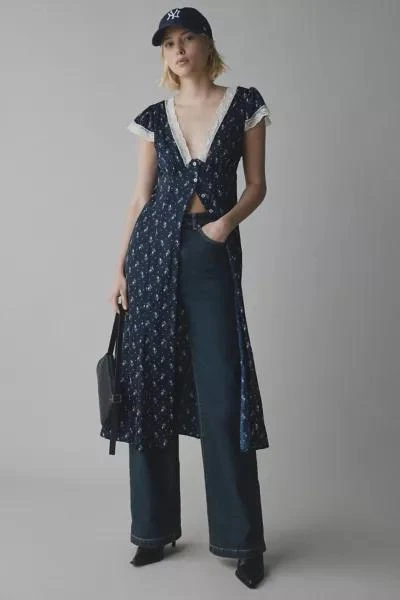 Kimchi Blue Kimchi Blue Faye Lace Trim Button-Down Midi Dress 3