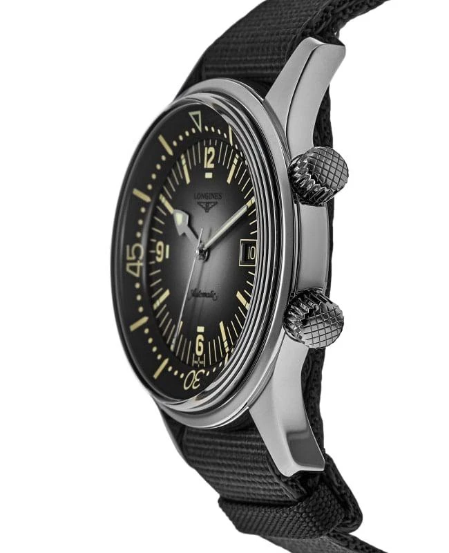 Longines Longines Legend Diver Automatic Grey Dial Fabric Strap Men's Watch L3.774.4.70.2 3