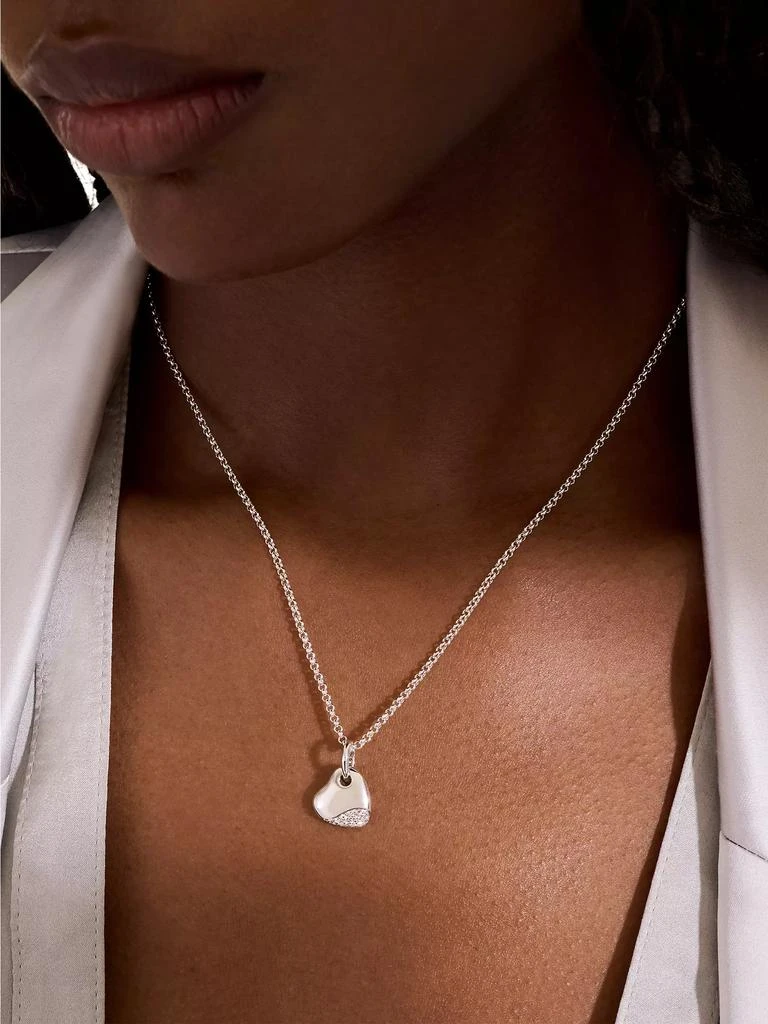 John Hardy Pebble Sterling Silver & 0.15 TCW Diamond Heart Pendant Necklace 2