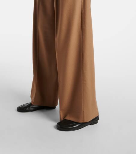 Max Mara Carmen wool flannel wide-leg pants - Leggings