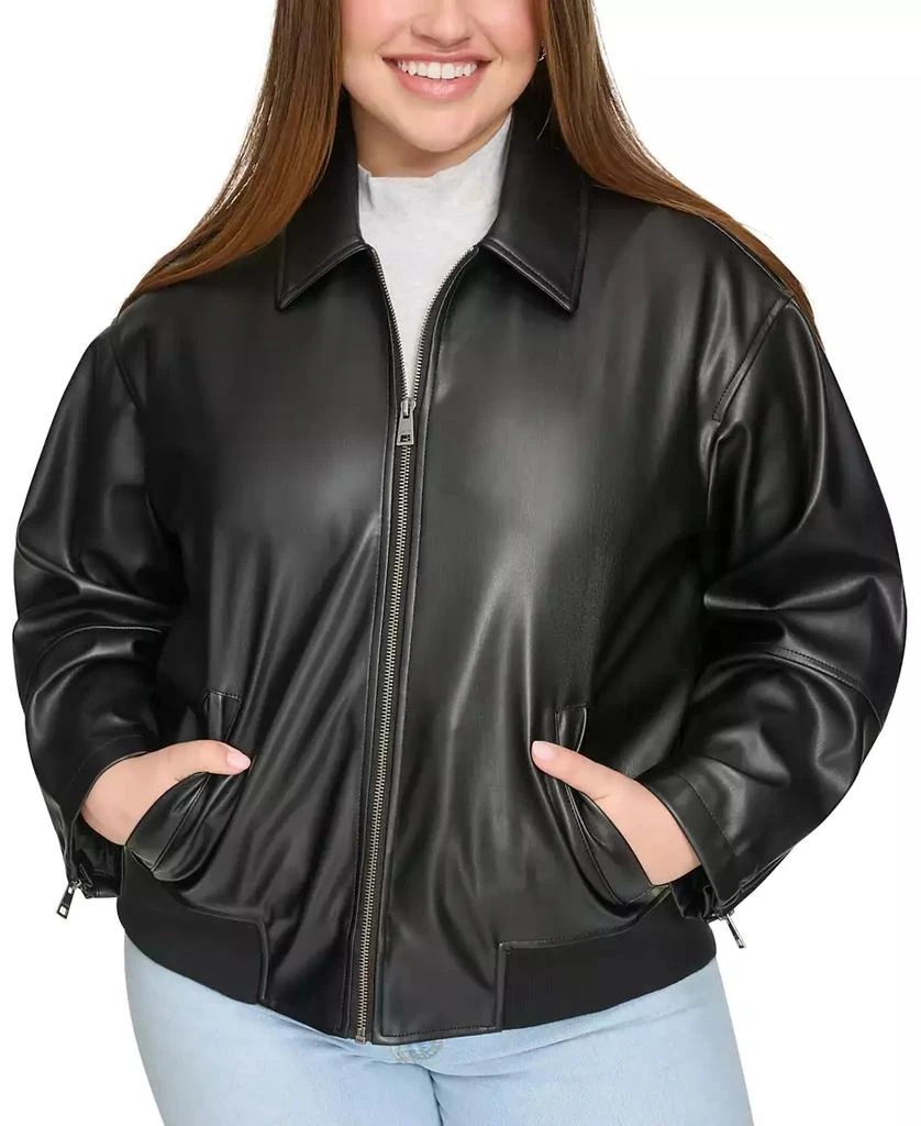 Levi's Plus Size Faux Leather Dad Bomber Jacket 1