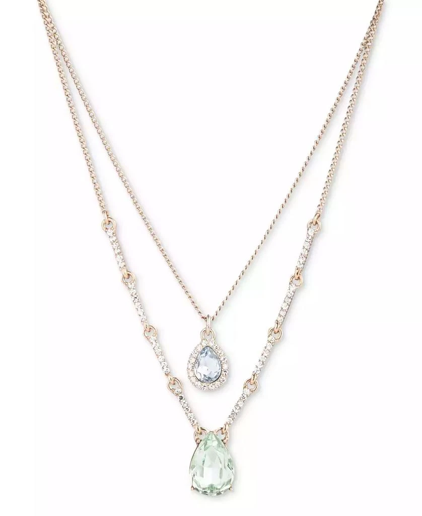 Givenchy Multi Stone Two Row Pendant Necklace, 16" + 3" extender 1