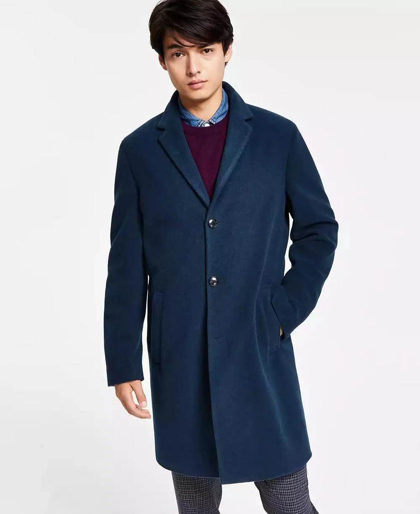 Tommy Hilfiger Men's Addison Wool-Blend Trim Fit Overcoat 3