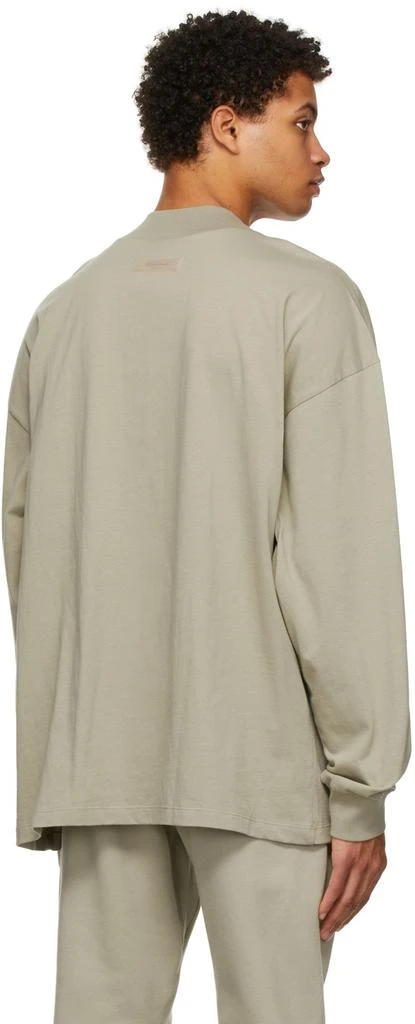 Essentials Green Cotton Jersey Long Sleeve T-Shirt 3