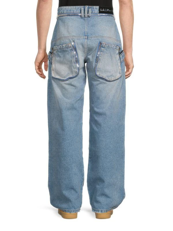 Balmain Faded Wide-Leg Jeans 2