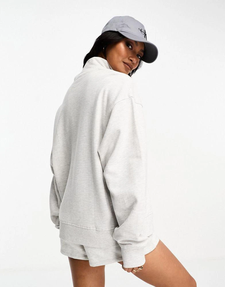 ASOS ASOS DESIGN half zip sweatshirt in ice marl 2