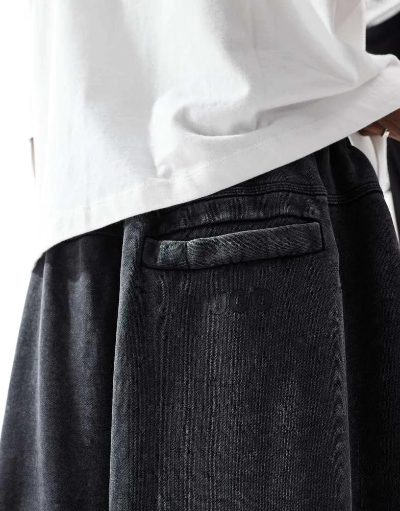 Hugo Blue Hugo Blue Nebutro straight leg joggers in black 5