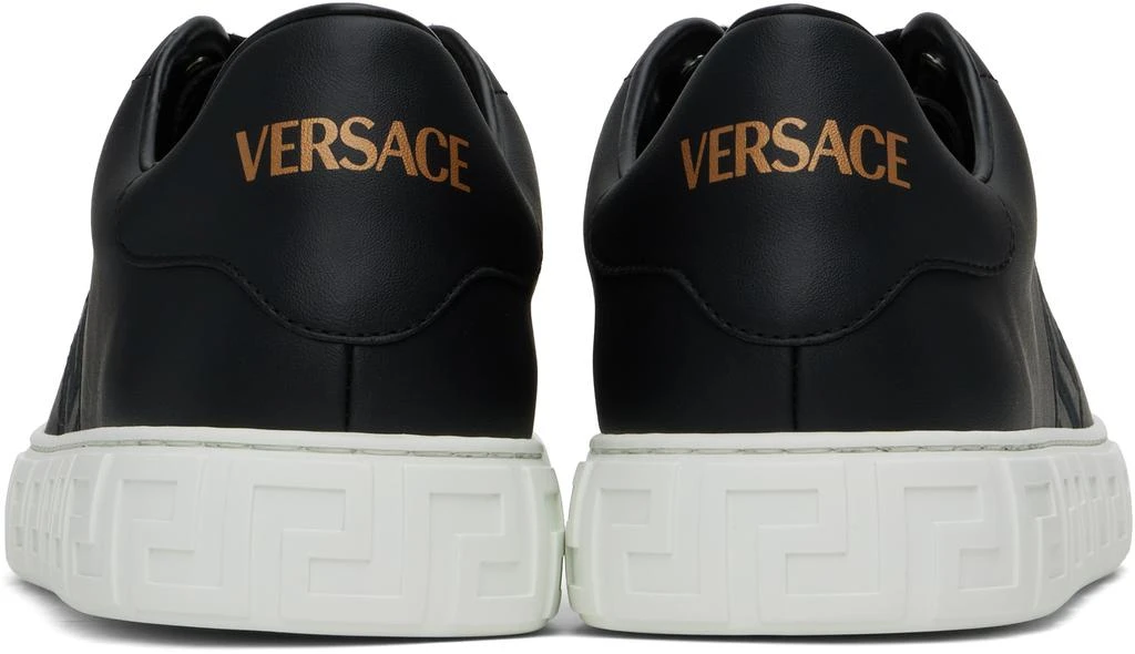 Versace Black Embroidered Greca Sneakers 2