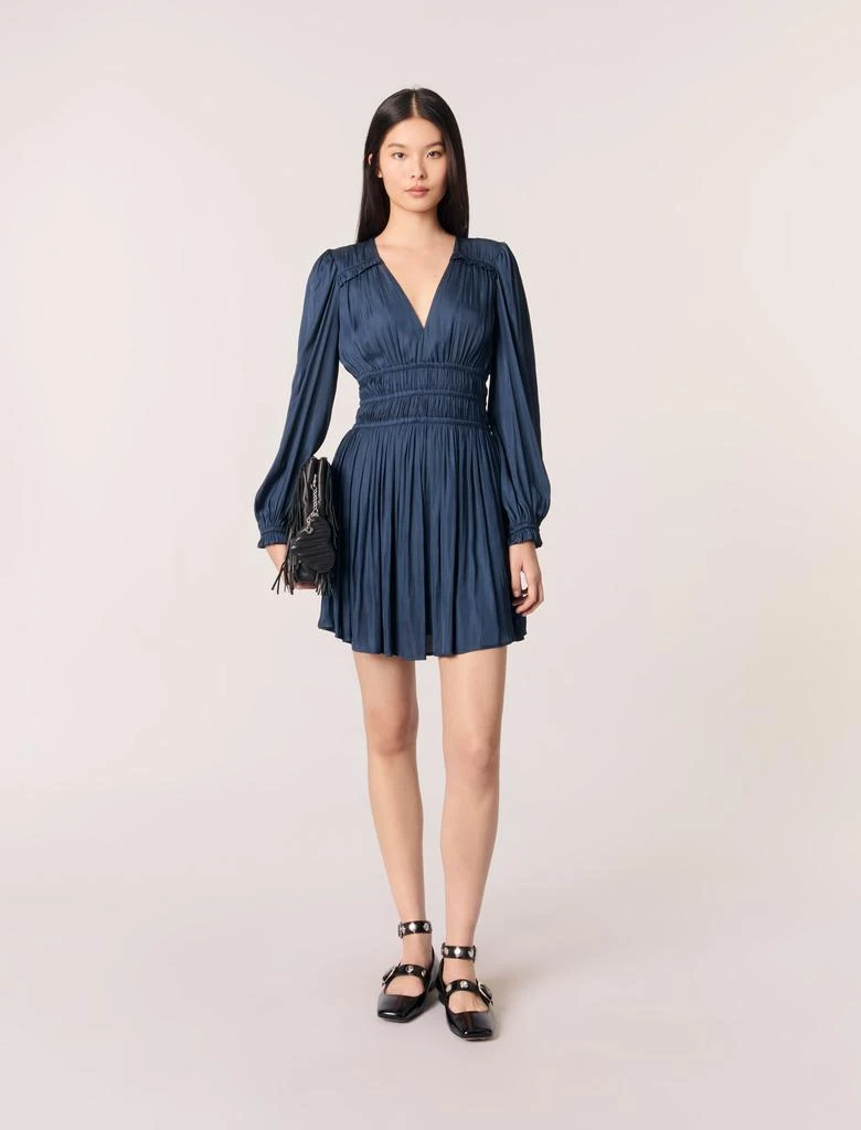 Maje Maje Woman's polyester Mini satin dress with ruffles for Spring/Summer 1