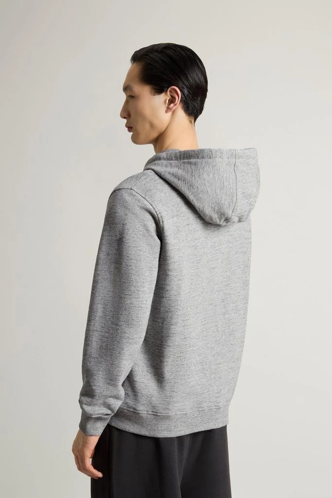 Woolrich Full-zip Hoodie in Pure Cotton Mouliné - Men - Gray 3