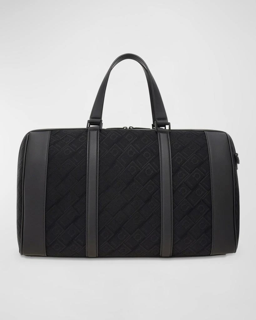 Salvatore Ferragamo Men's Jacquard and Leather Duffel Bag 3