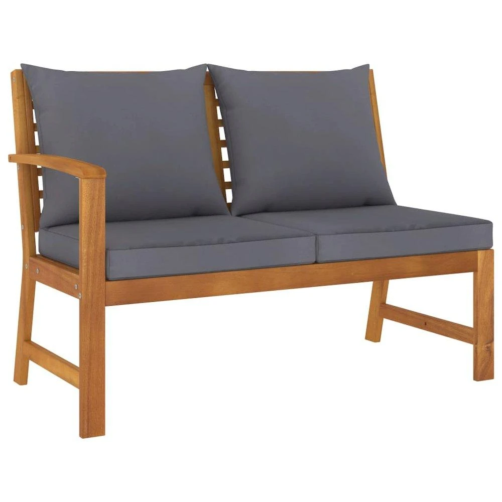 VidaXL Garden Bench 45.1" with Dark Gray Cushion Solid Acacia Wood 1837