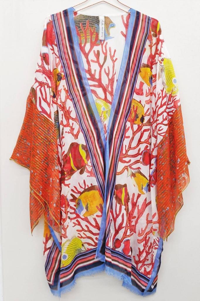 ARATTA Aratta - Women's Sea Of Belief Hand-embellished Kimono