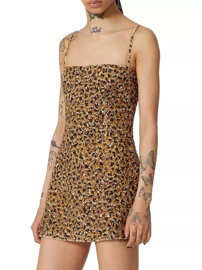 Valentino Short Animalier Embroidered Organza Dress 2