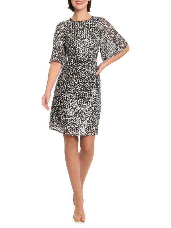 Donna Morgan Sequin Cutout Mini Dress 1