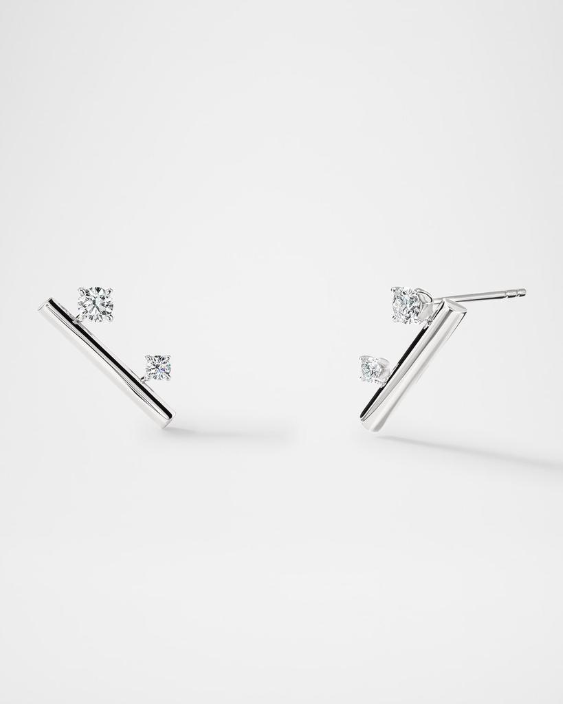 Hearts On Fire Barre 18K White Gold Floating Diamond Climber Earrings