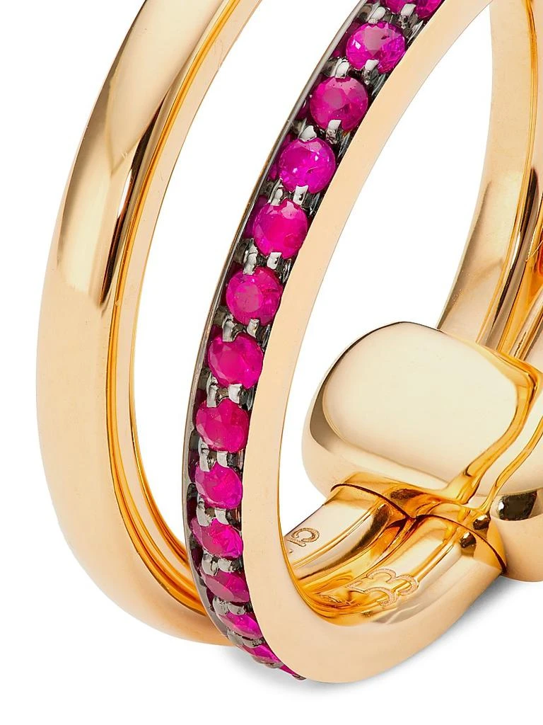 Pomellato Iconica 18K Rose Gold & Ruby Two-Row Ring 4