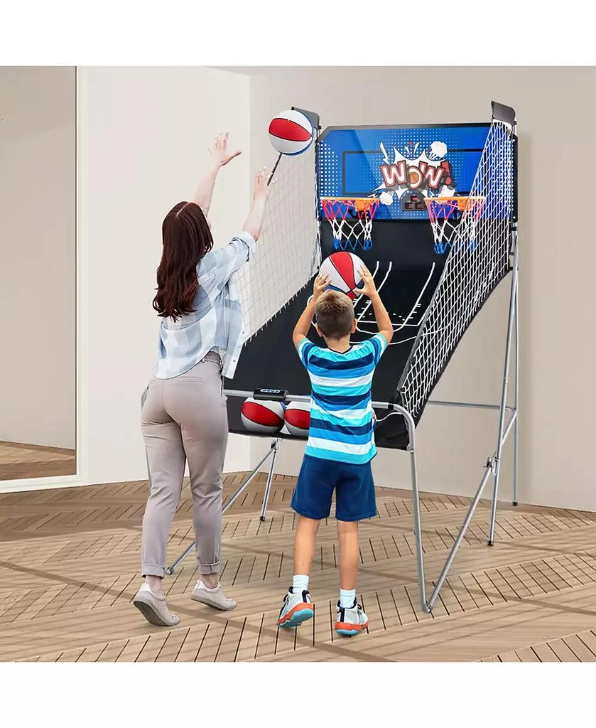 Costway Dual Shot Basketball Arcade Game with 8 Game Modes Arcade Sound Electronic Scoring 7