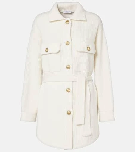 Brunello Cucinelli Belted wool, cashmere, and silk cardigan 1