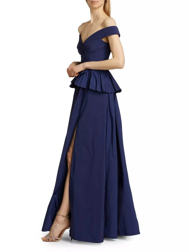 MARCHESA Off-the-Shoulder Peplum Ball Gown 4