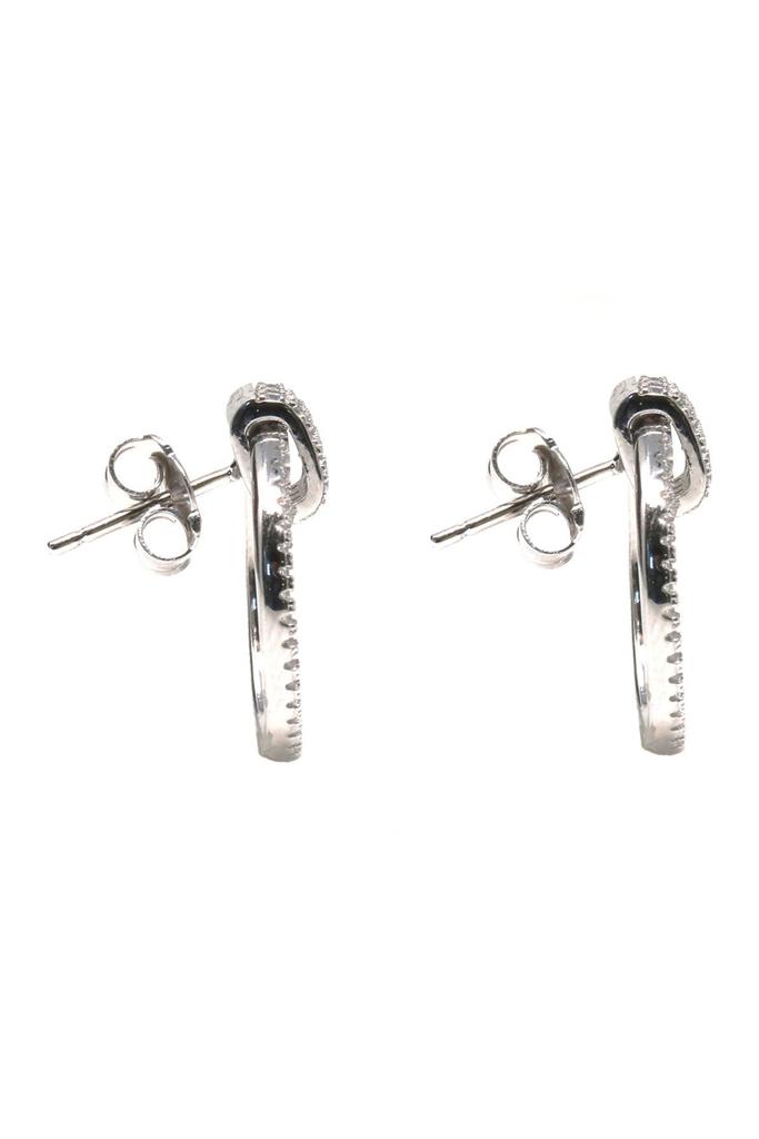 Suzy Levian Hanging Dazzling Circle Front Facing Hoop Earrings
