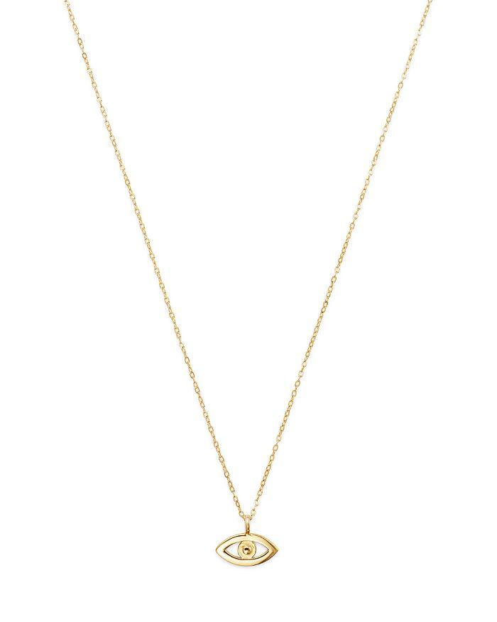 Moon & Meadow 14K Yellow Gold Evil Eye Pendant Necklace, 16"