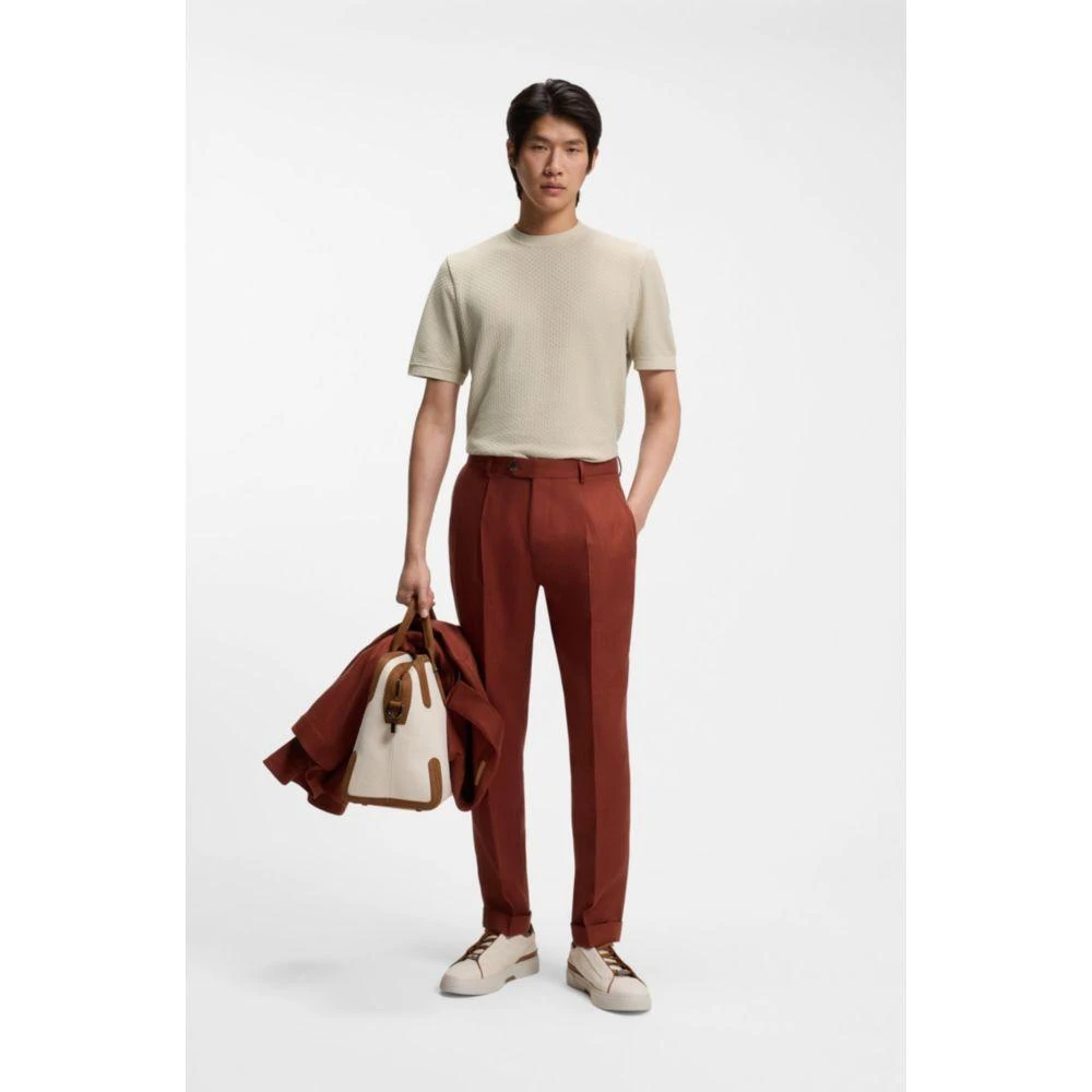 Hugo Boss Basket-weave T-shirt in mercerised cotton 2