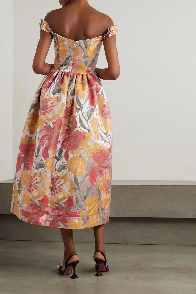 MARKARIAN Ginger metallic floral-jacquard midi dress 3