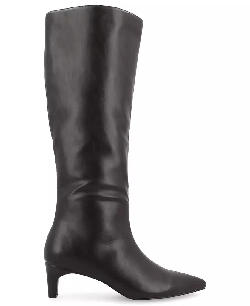 Journee Collection Women's Tullip Wide Width Kitten Heel Pointed Toe Knee High Dress Boots 2