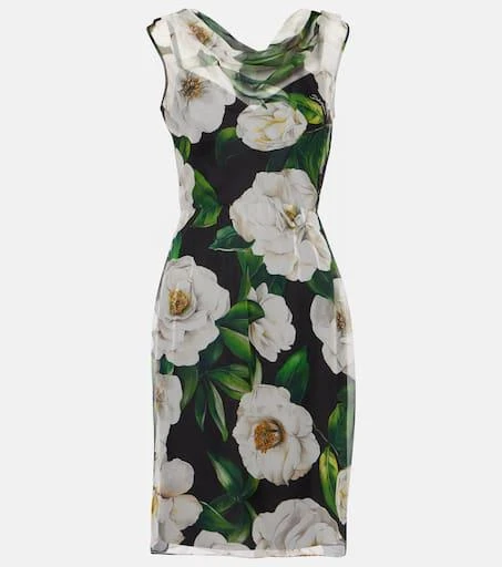 Dolce 
Gabbana Floral silk chiffon cocktail dress 1