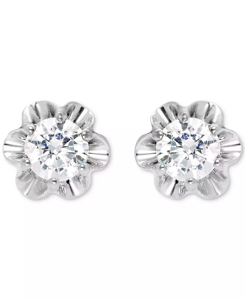 Macy
s Diamond Scallop Edge Stud Earrings (1/2 ct. t.w.) in 14k Gold 3