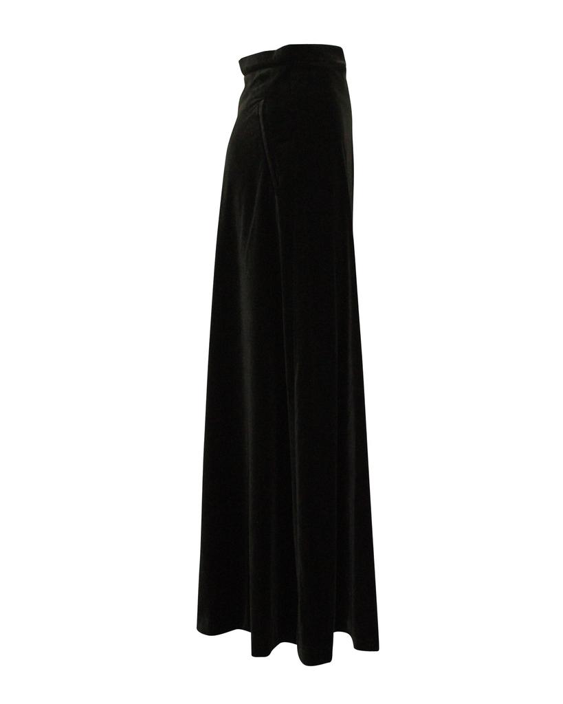 Temperley London Velvet Wide Leg Trousers in Black Polyester