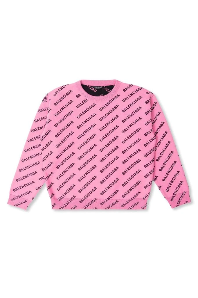Balenciaga Balenciaga Kids Logo-Intarsia Knitted Jumper 1