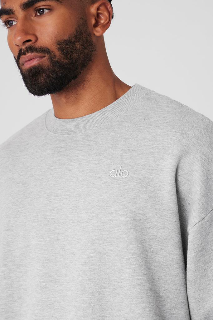 Alo Accolade Crew Neck Pullover - Athletic Heather Grey - Hoodies