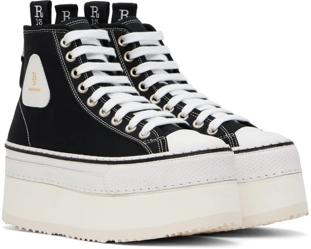 R13 Black Courtney Platform High Top Sneakers 4