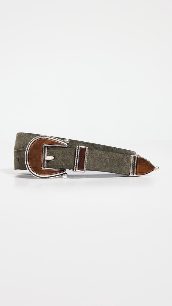 Andersons Skinny Suede Western Buckle Belt