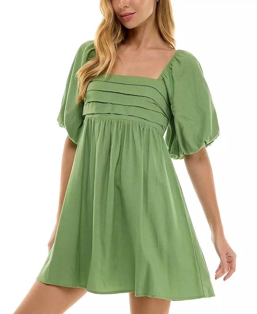 City Studios Juniors' Balloon-Sleeve Babydoll Dress 3