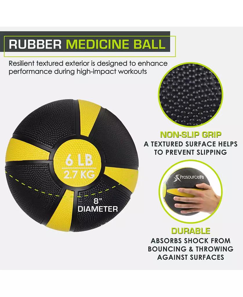 ProsourceFit Rubber Medicine Ball, 6 lb