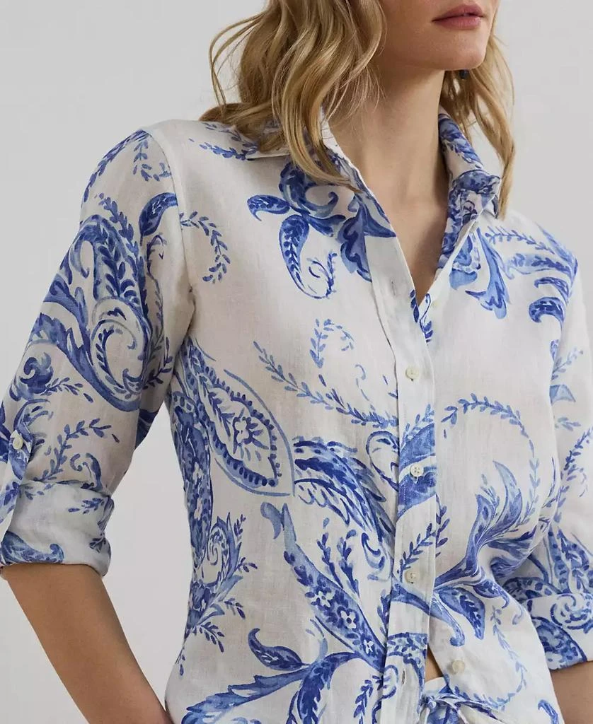 Ralph Lauren Women's Relaxed-Fit Paisley 100% Linen Shirt 3