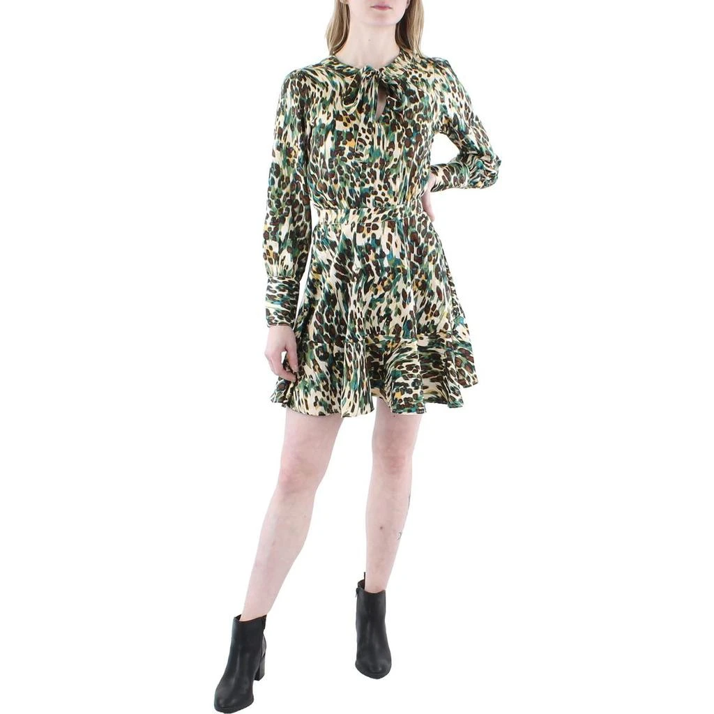 Jessica Simpson Davina Womens Floral Mini Fit & Flare Dress 1