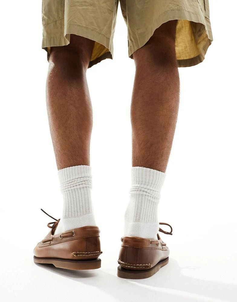Timberland Timberland Classics 2 eye boat shoe in mid brown leather 3