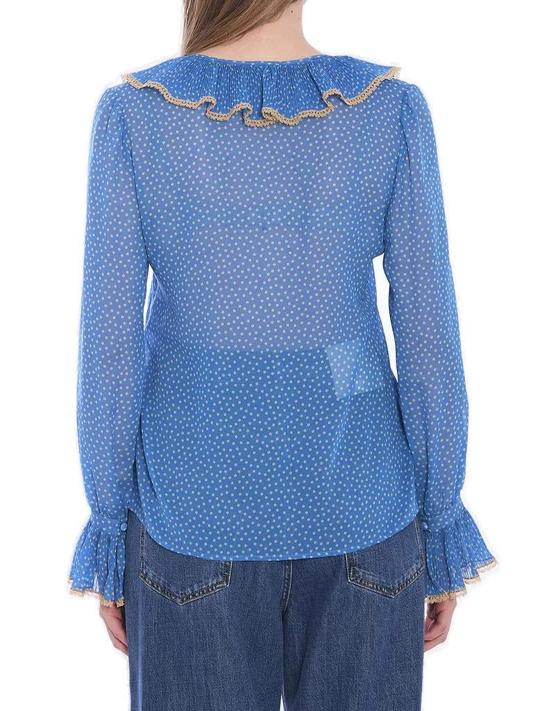 Valentino Valentino Polka-Dot Printed Ruffled Blouse 2